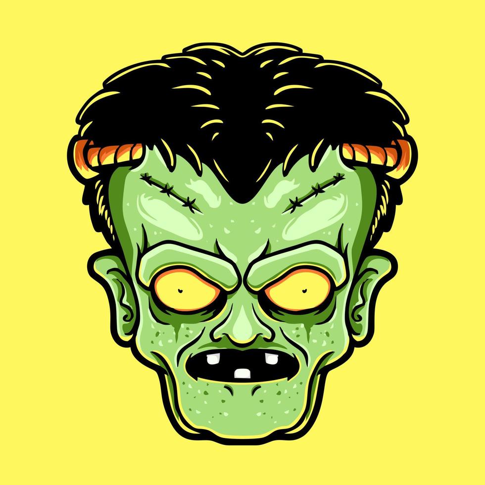 Zombie head vector illustration tshirt design