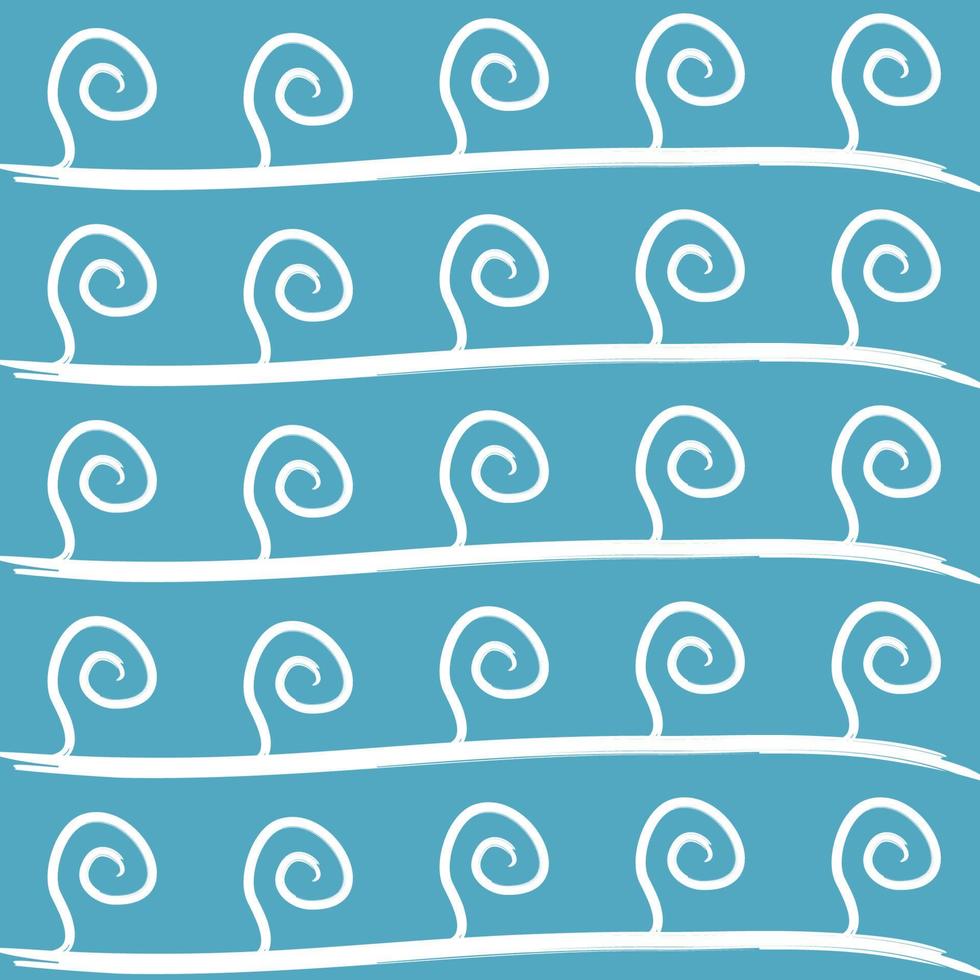 classic abstract blue white sea waves tribal pattern vector