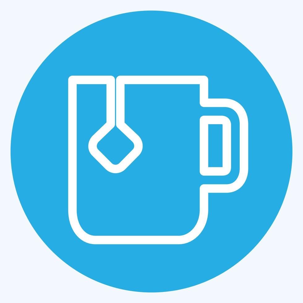 Icon Tea - Blue Eyes Style - Simple illustration, Editable stroke. vector