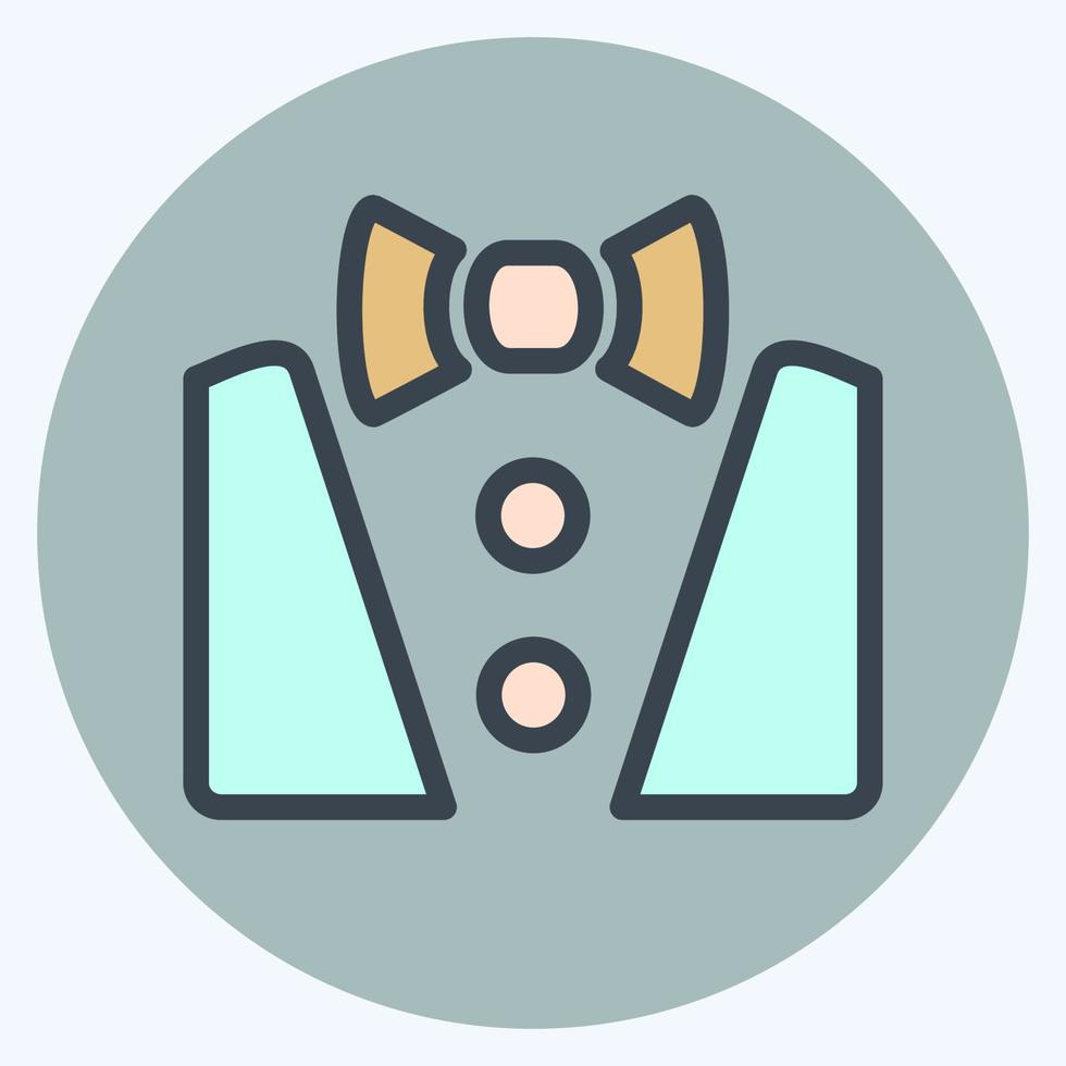 traje de icono 2 - estilo plano, ilustración simple, trazo editable vector