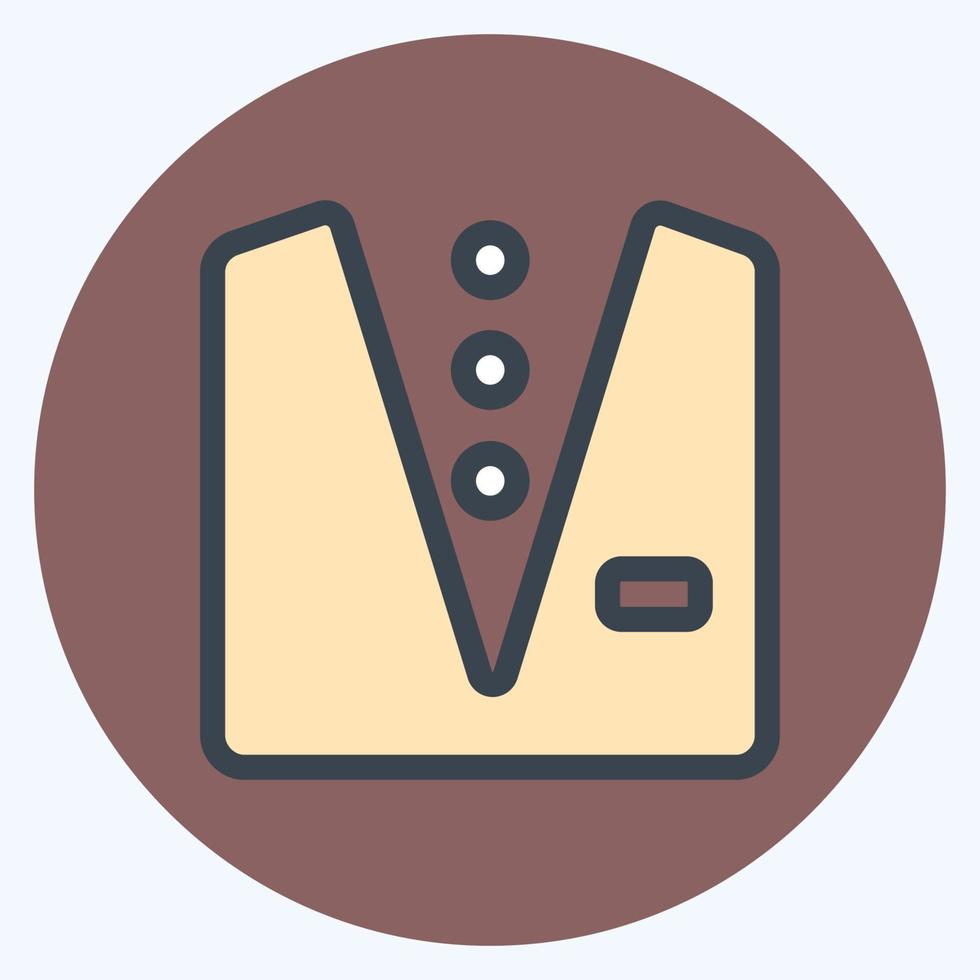 traje de icono 3 - estilo plano, ilustración simple, trazo editable vector