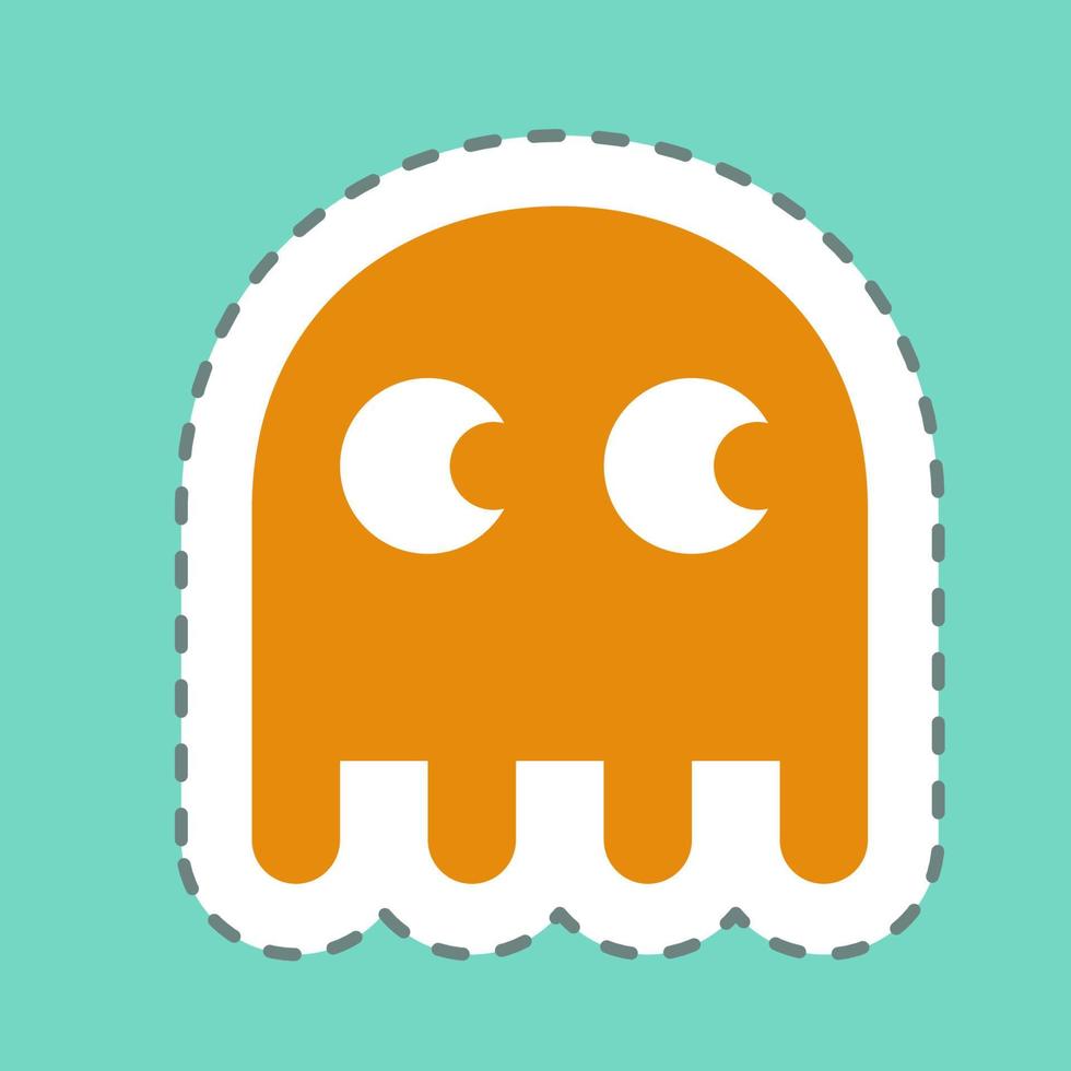 Sticker Ghost - Line Cut,Simple illustration,Editable stroke vector