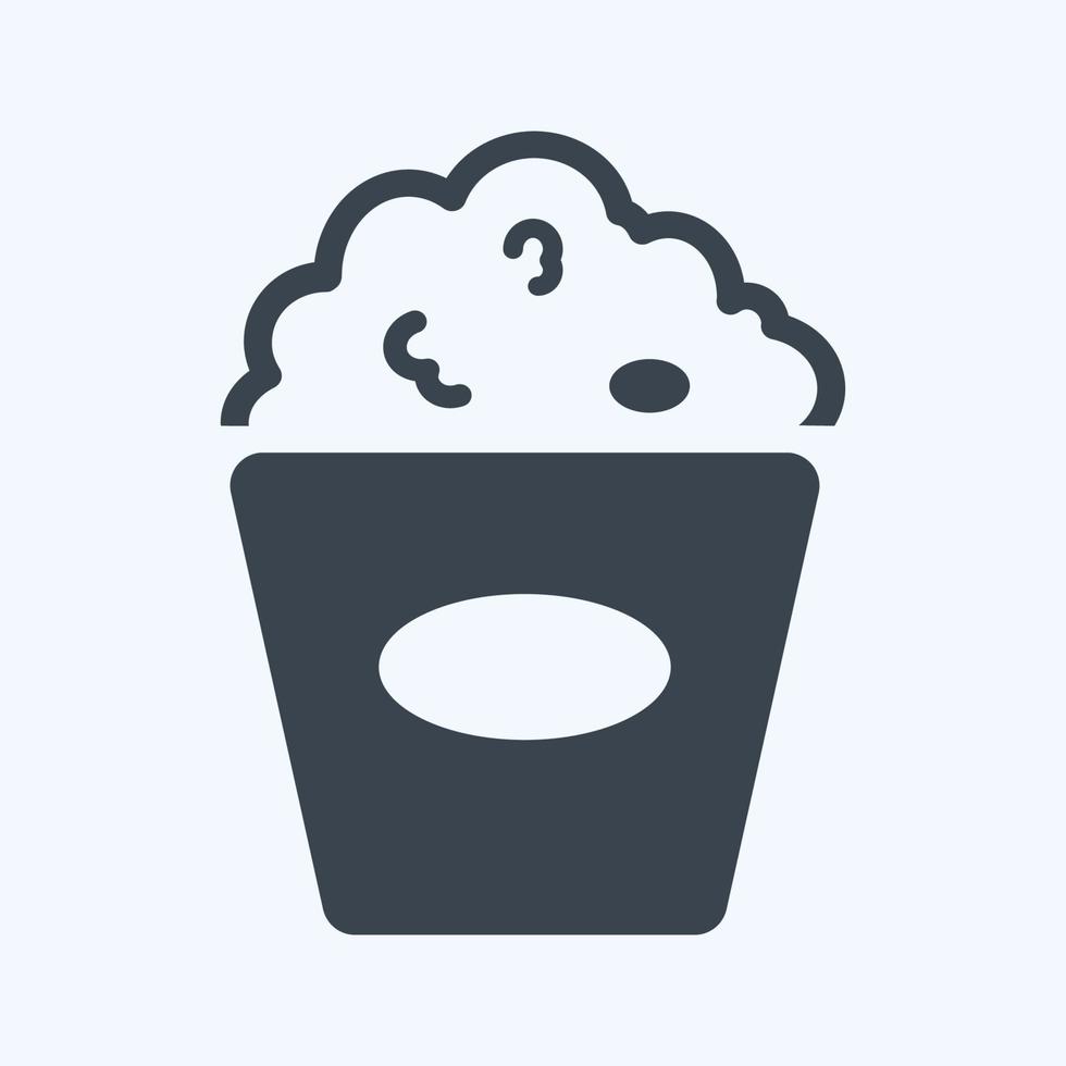 Icon Popcorn - Glyph Style - Simple illustration, Editable stroke. vector
