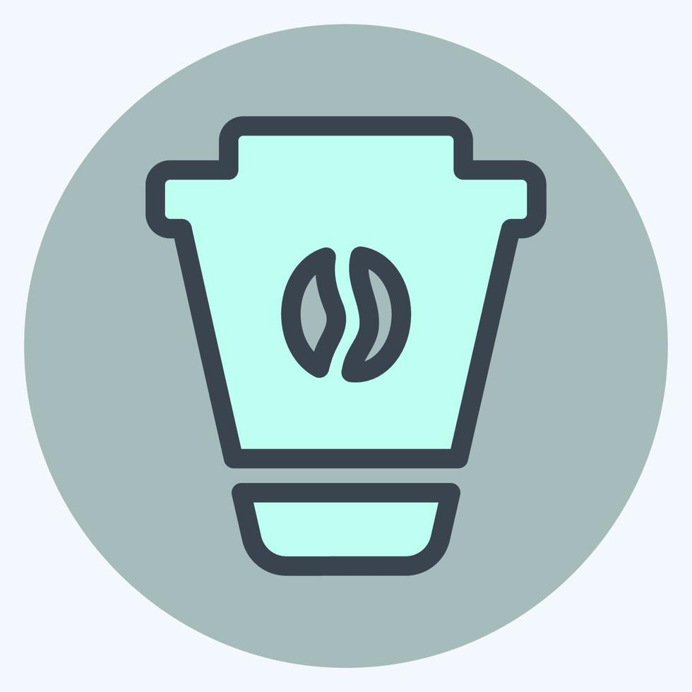 icono de café - estilo de color mate - ilustración simple, trazo editable. vector