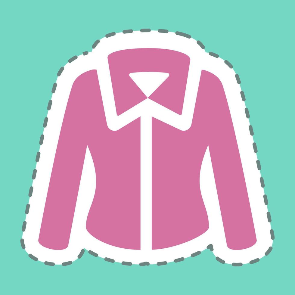 Sticker Shirt-1 - Line Cut,Simple illustration,Editable stroke vector