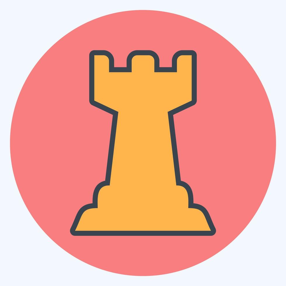 Icon Chess 4 - Color Mate Style,Simple illustration,Editable stroke vector