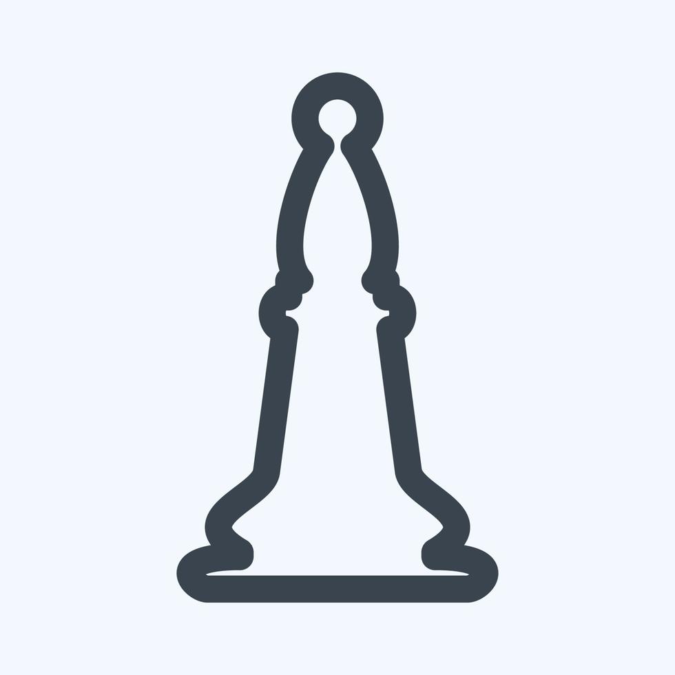 Icon Chess 3 - Line Style,Simple illustration,Editable stroke vector