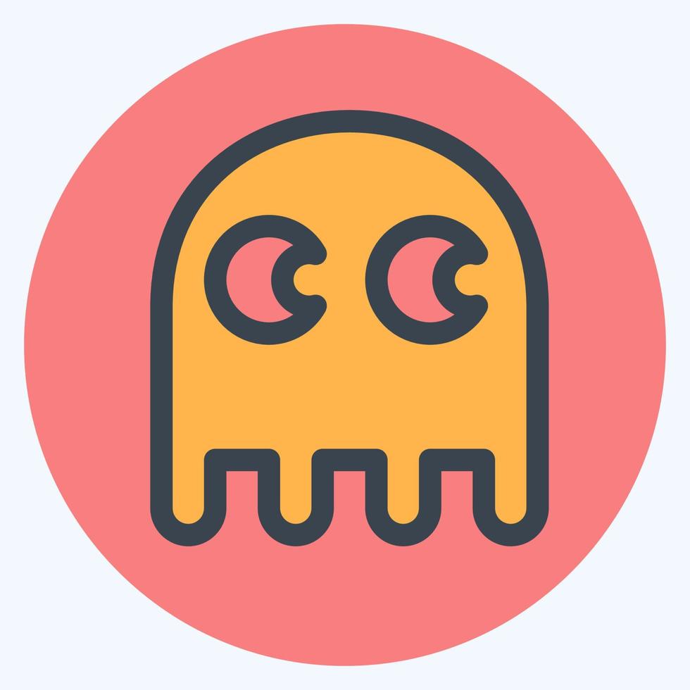 icono fantasma - estilo de color mate, ilustración simple, trazo editable vector