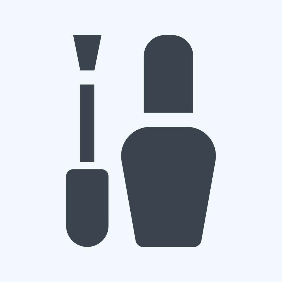 icono de esmalte de uñas - estilo glifo - ilustración simple, trazo editable. vector