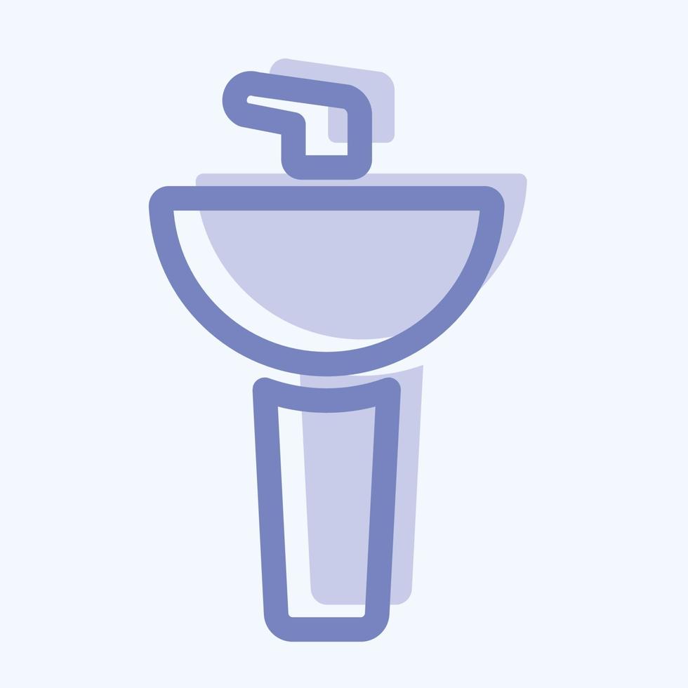 Icon Wash Basin - Two Tone Style - Simple illustration, Editable stroke. vector