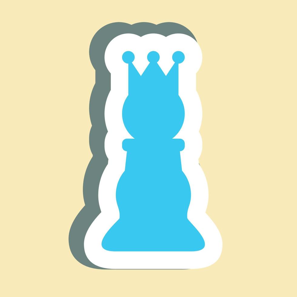 Sticker Chess 1 ,Simple illustration,Editable stroke vector