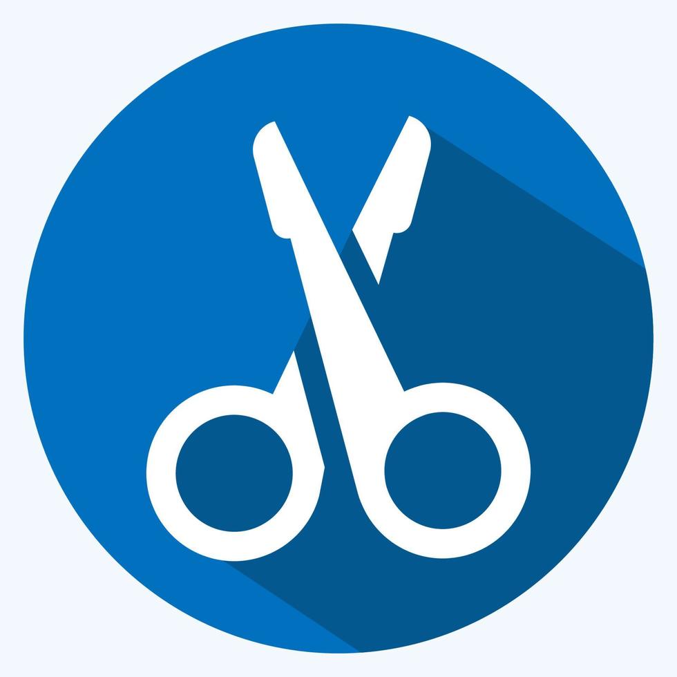 Icon Nail Scissor - Long Shadow Style vector