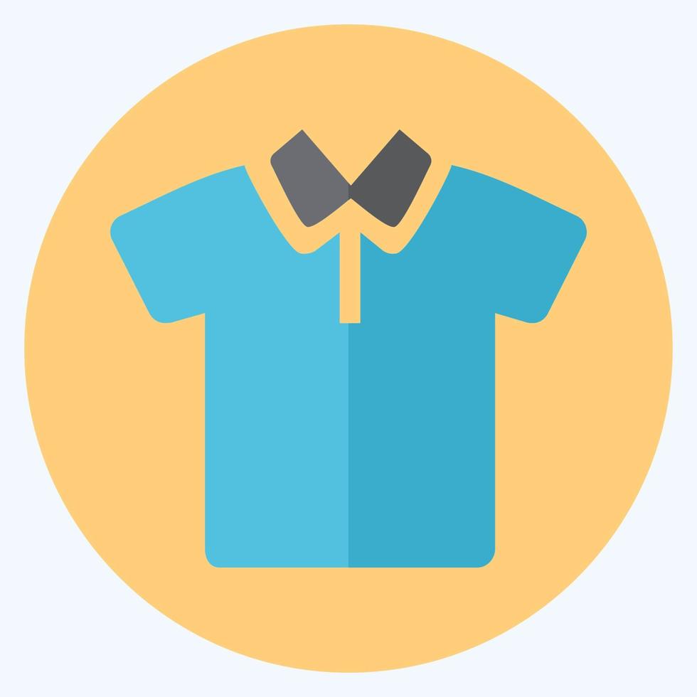 Icon T- Shirt 1 - Flat Style,Simple illustration,Editable stroke vector