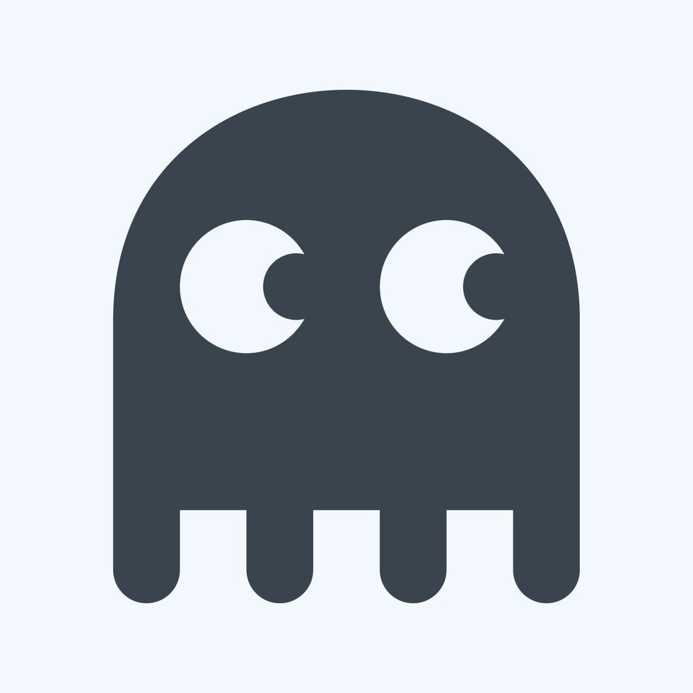 fantasma de icono - estilo de glifo, ilustración simple, trazo editable vector