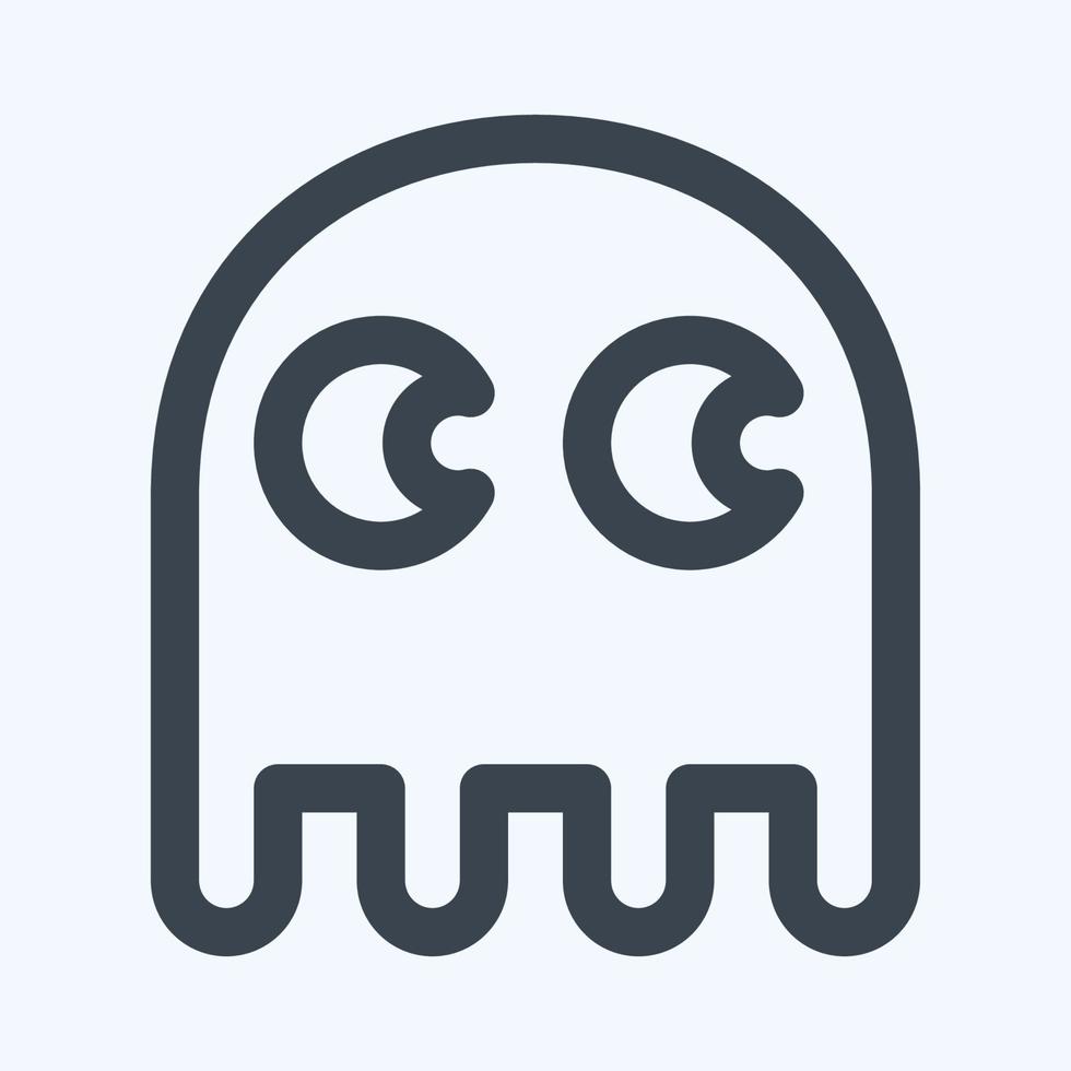 fantasma de icono - estilo de línea, ilustración simple, trazo editable vector