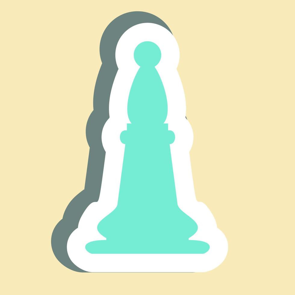 Sticker Chess 3 ,Simple illustration,Editable stroke vector