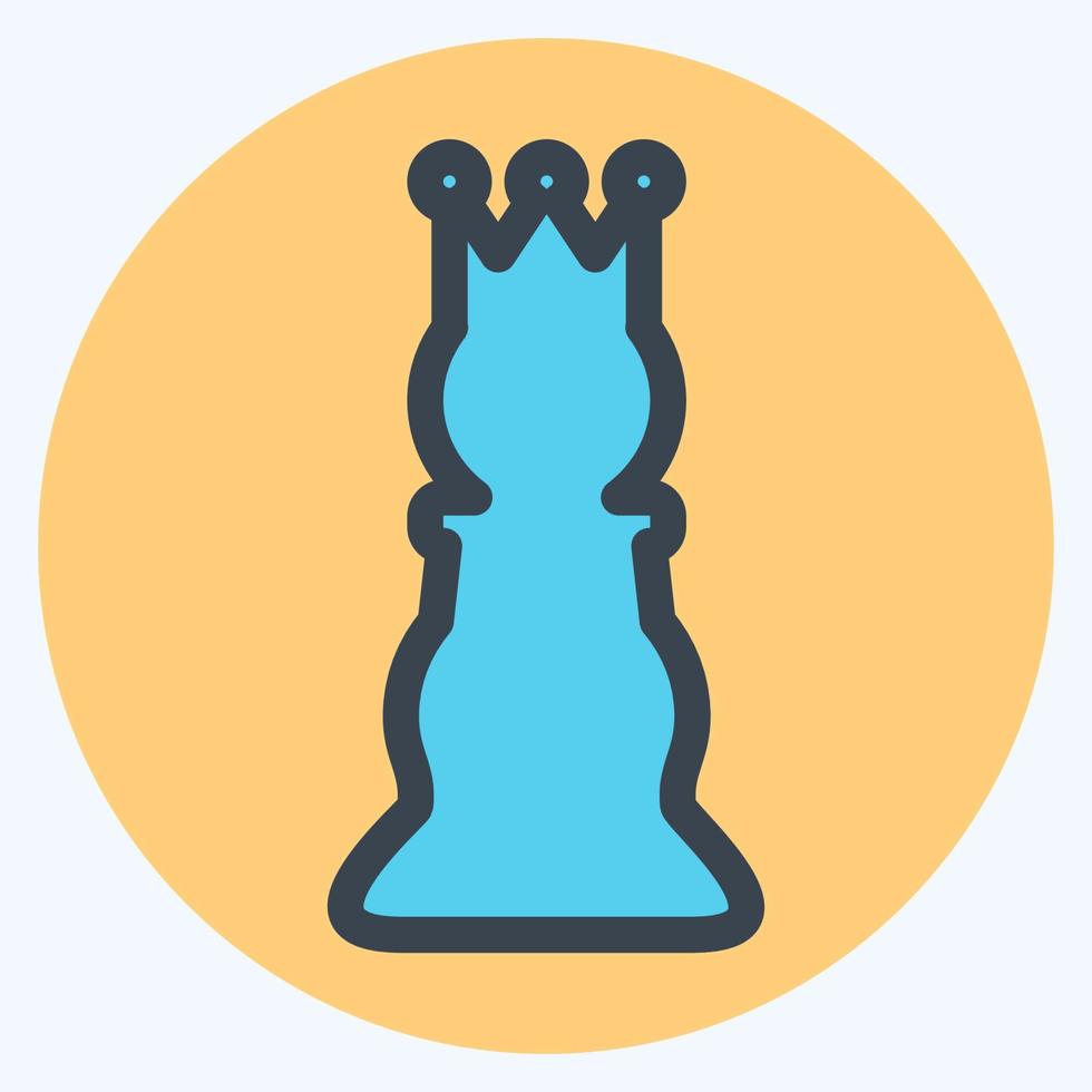 Icon Chess 1 - Color Mate Style,Simple illustration,Editable stroke vector