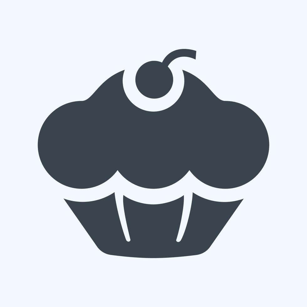 muffin de icono - estilo de glifo - ilustración simple, trazo editable. vector