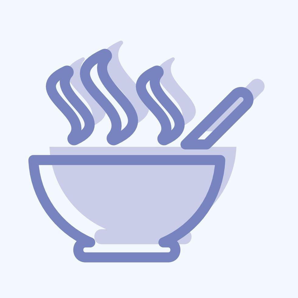 Icon Hot Soup - Two Tone Style - Simple illustration, Editable stroke. vector