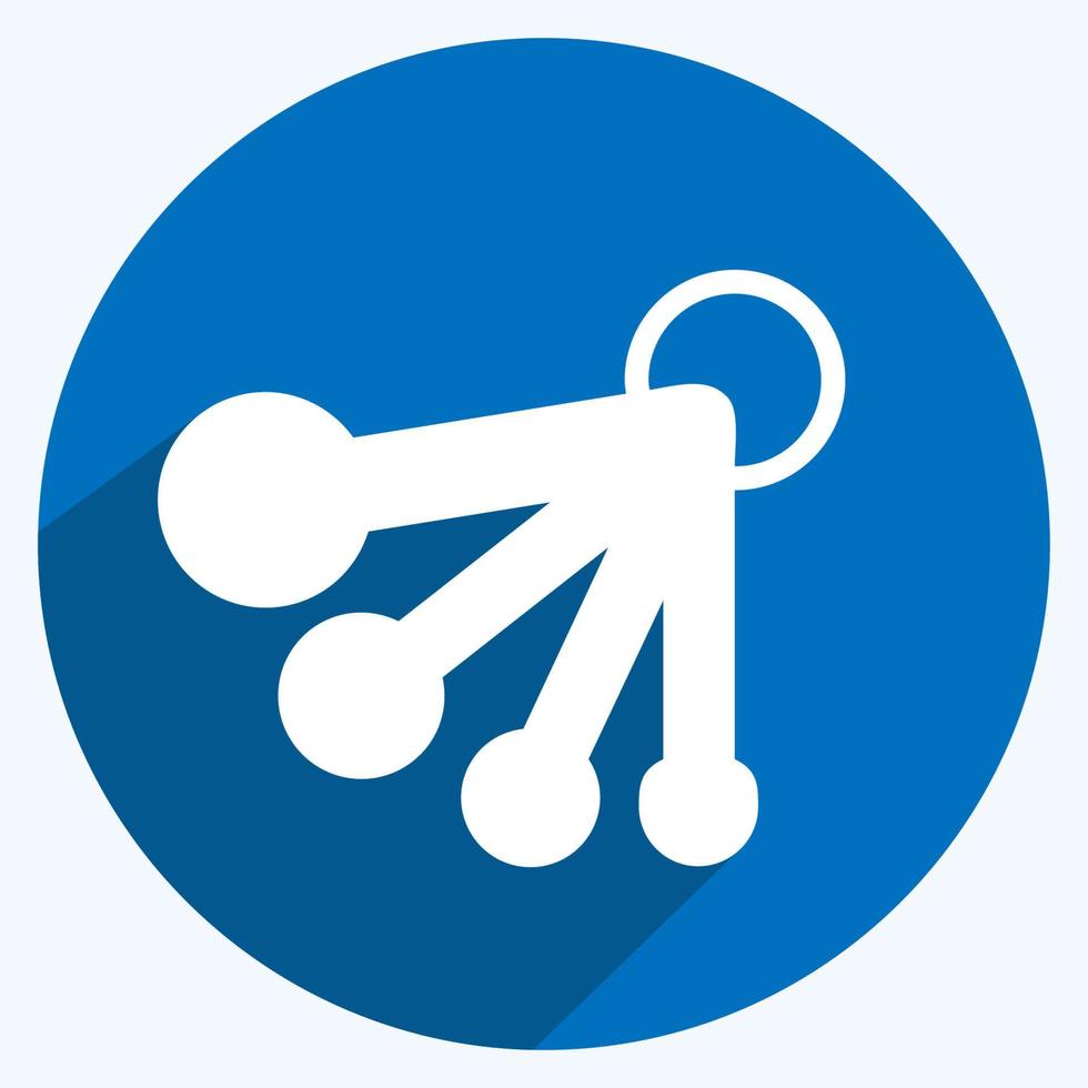 Icon Utensil 2 - Long Shadow Style - Simple illustration, Editable stroke. vector