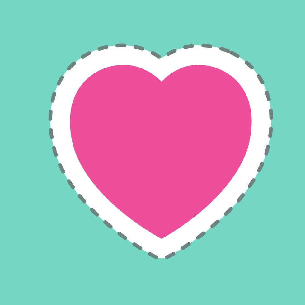 Sticker Hearts - Line Cut,Simple illustration,Editable stroke vector