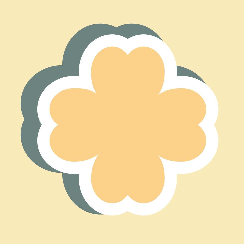 Sticker Lucky ,Simple illustration,Editable stroke vector