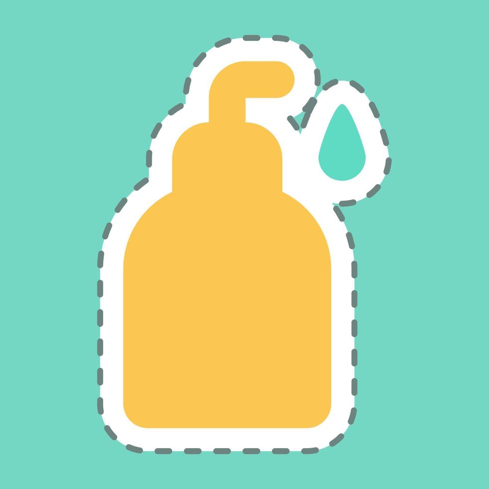 Sticker Liquid Soap - Line Cut - Simple illustration, Editable stroke. vector