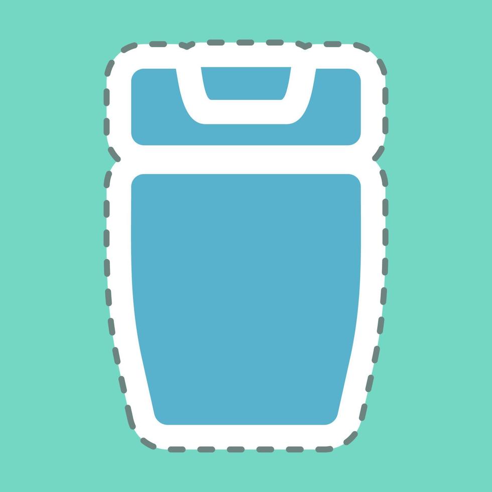 Sticker Shower Gel - Line Cut - Simple illustration, Editable stroke. vector