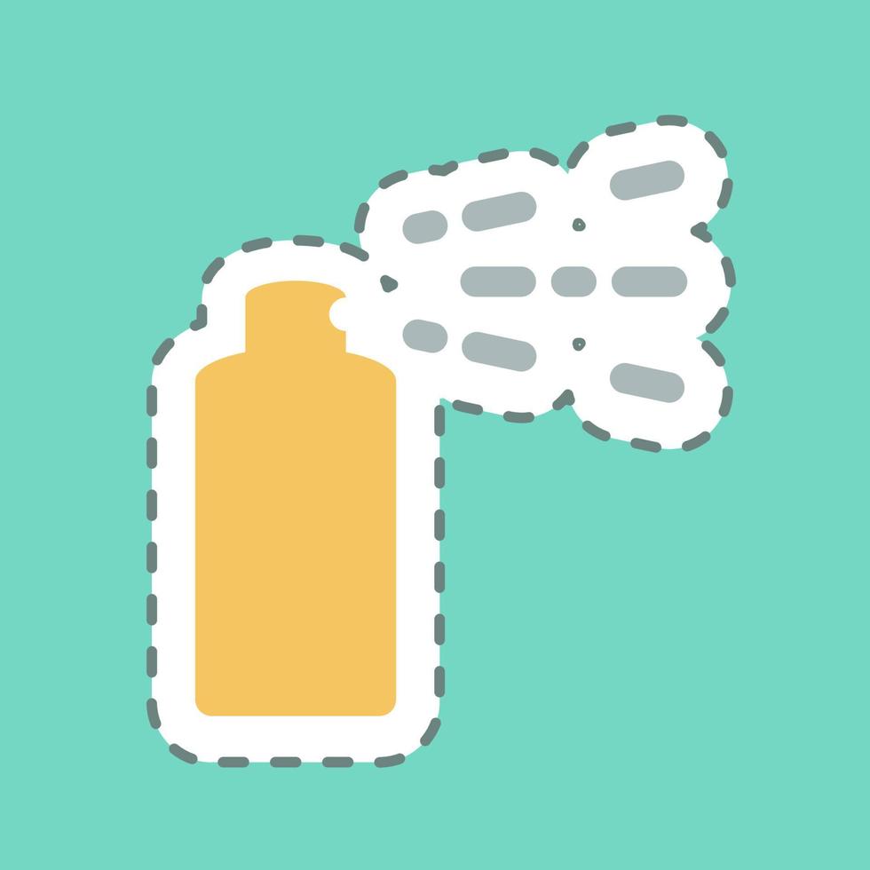 Sticker Spray - Line Cut - Simple illustration, Editable stroke. vector