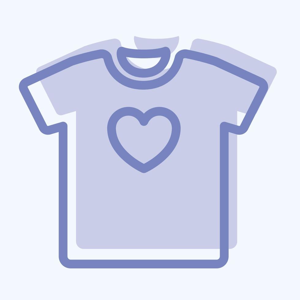 camiseta icono 2 - estilo de dos tonos, ilustración simple, trazo editable vector