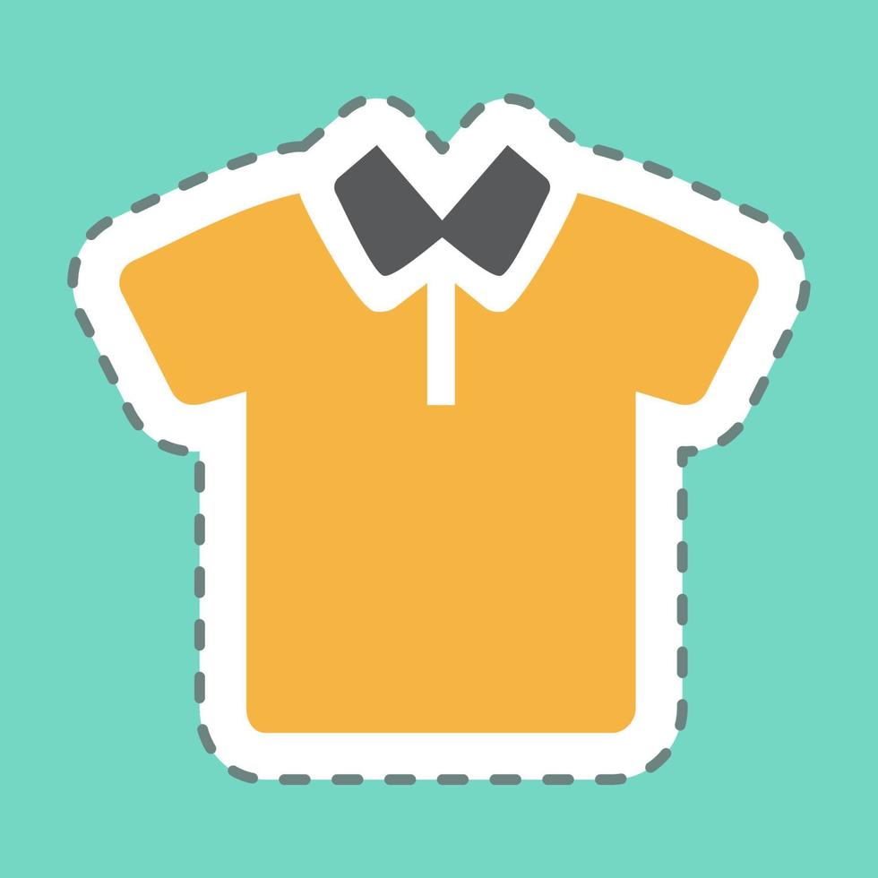 Sticker T- Shirt 1 - Line Cut,Simple illustration,Editable stroke vector