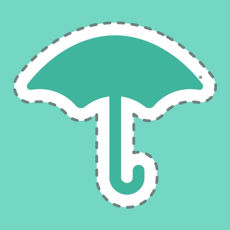 Sticker Umbrella - Line Cut,Simple illustration,Editable stroke vector