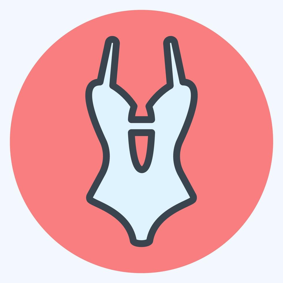 Icon Swimsuit 2 - Color Mate Style,Simple illustration,Editable stroke vector