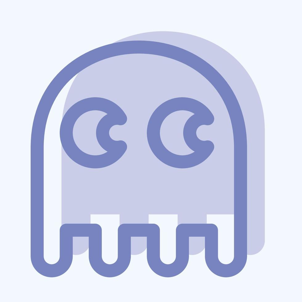 fantasma de icono - estilo de dos tonos, ilustración simple, trazo editable vector