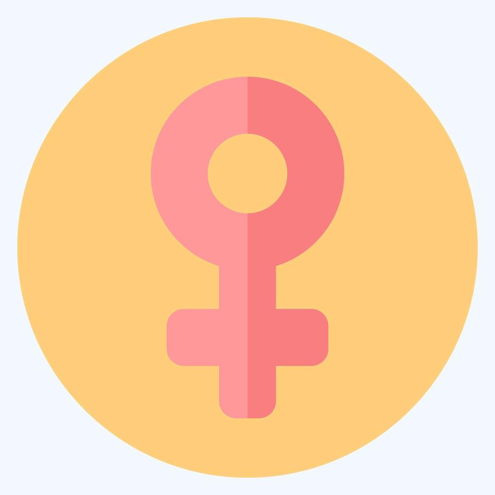 icono femenino - estilo plano vector