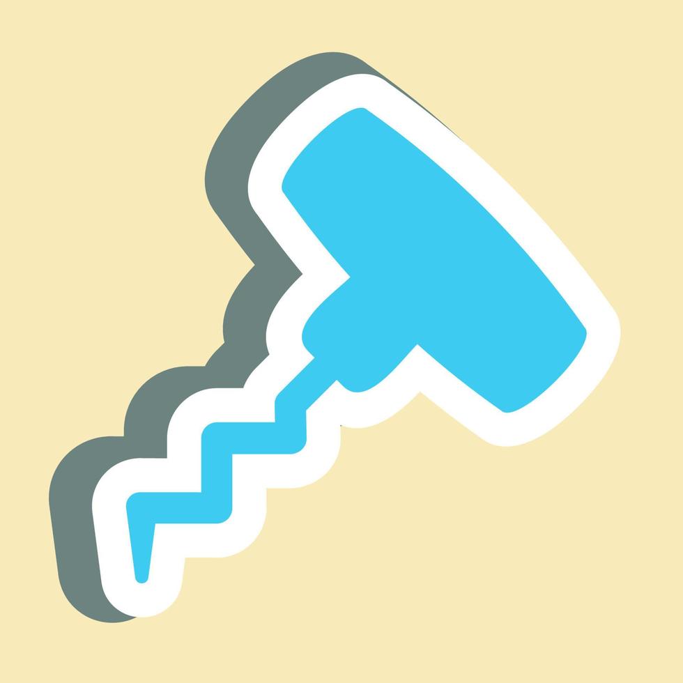 Sticker Wine Opener - Simple illustration, Editable stroke. vector