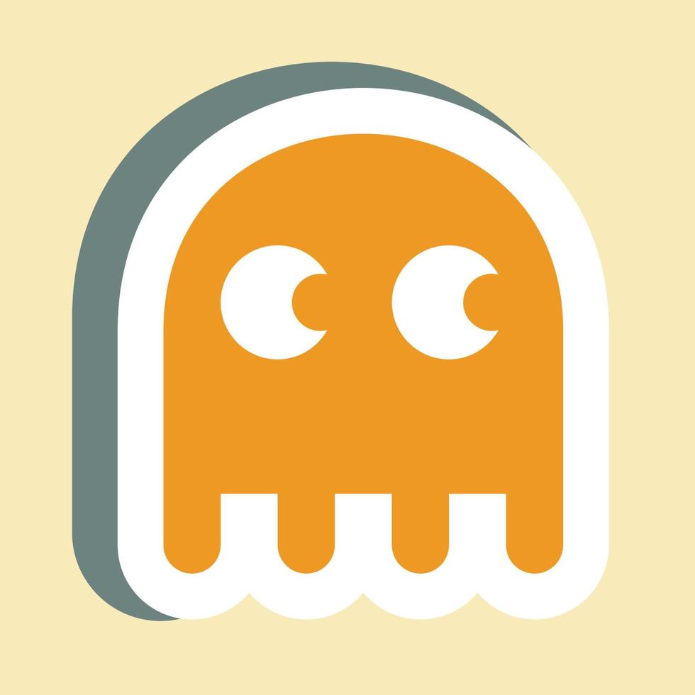 Sticker Ghost ,Simple illustration,Editable stroke vector