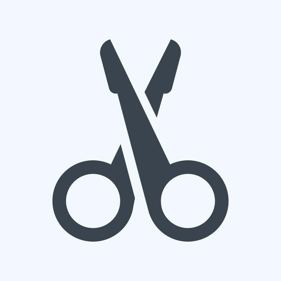 Icon Nail Scissor - Glyph Style vector