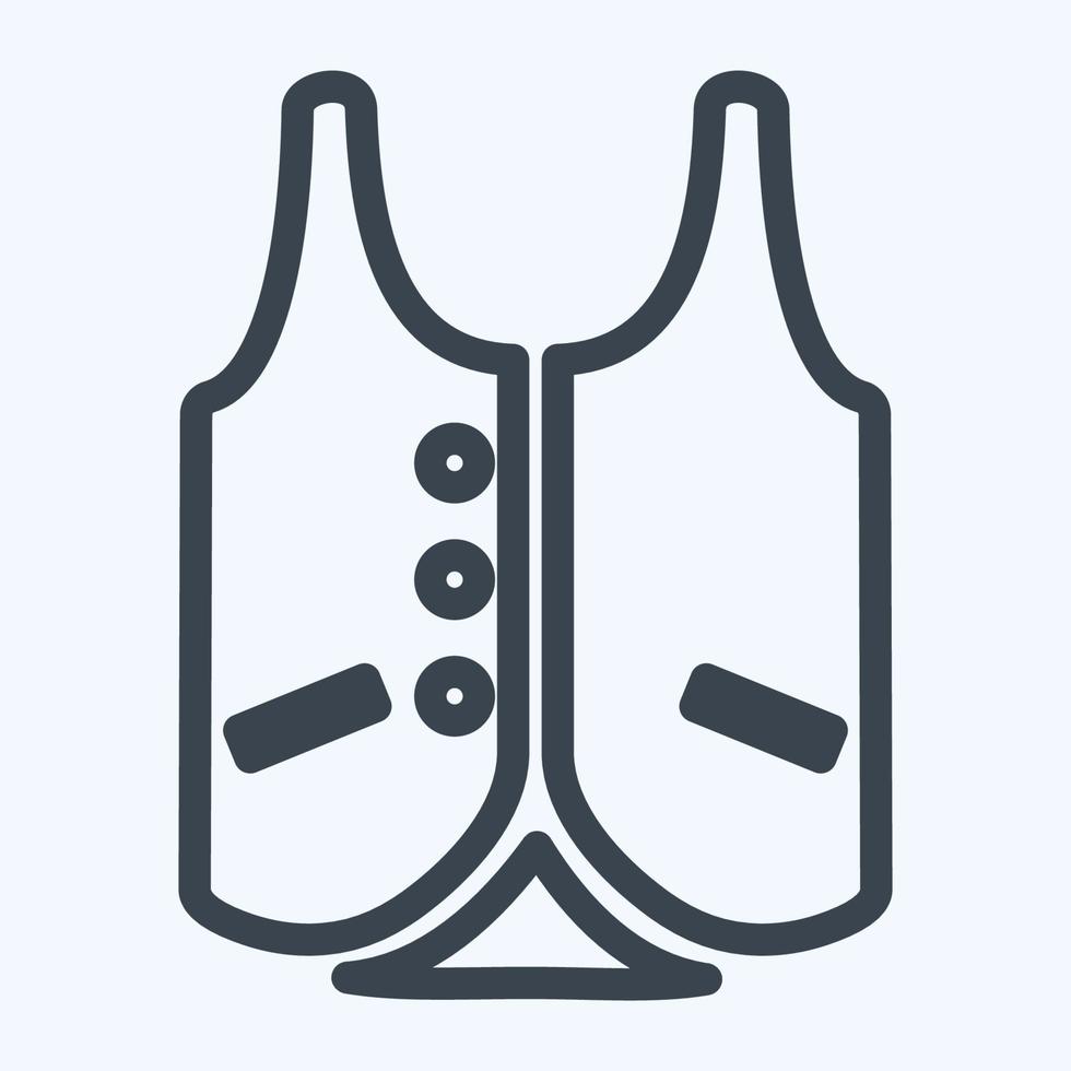 Icon Vest 2 - Line Style,Simple illustration,Editable stroke vector