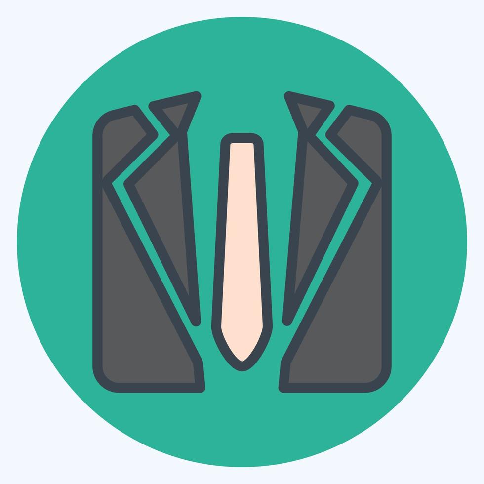 Icon Suit 1 - Flat Style,Simple illustration,Editable stroke vector