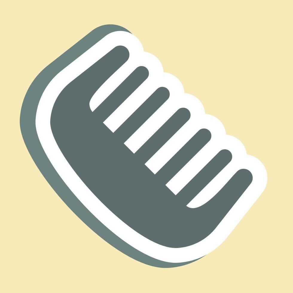 Sticker Comb - Simple illustration, Editable stroke. vector