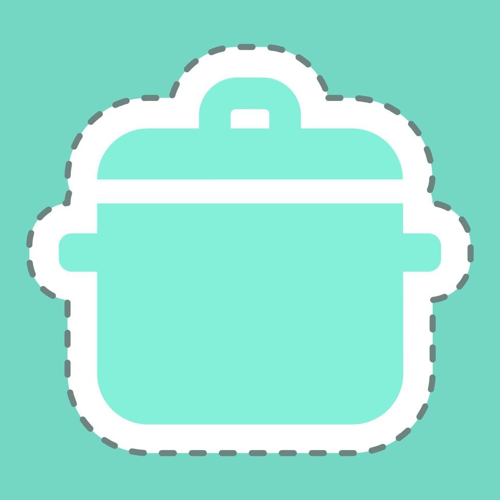 Sticker Pot 1 - Line Cut - Simple illustration, Editable stroke. vector