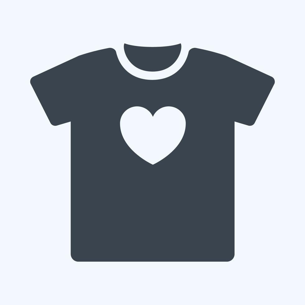 Icon T- Shirt 2 - Glyph Style,Simple illustration,Editable stroke vector