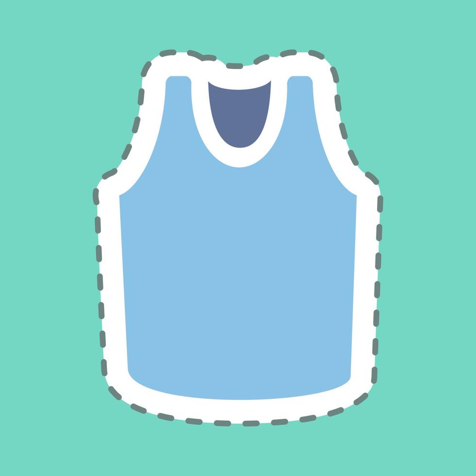 Sticker Shirt 2 - Line Cut,Simple illustration,Editable stroke vector