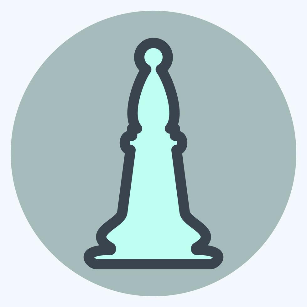 Icon Chess 3 - Color Mate Style,Simple illustration,Editable stroke vector