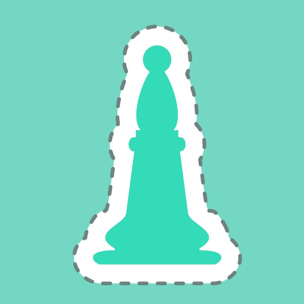 Sticker Chess 3 - Line Cut,Simple illustration,Editable stroke vector