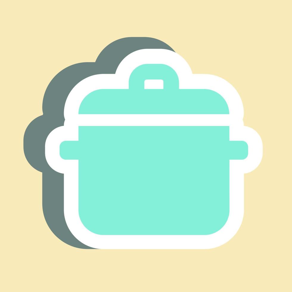 Sticker Pot 1 - Simple illustration, Editable stroke. vector