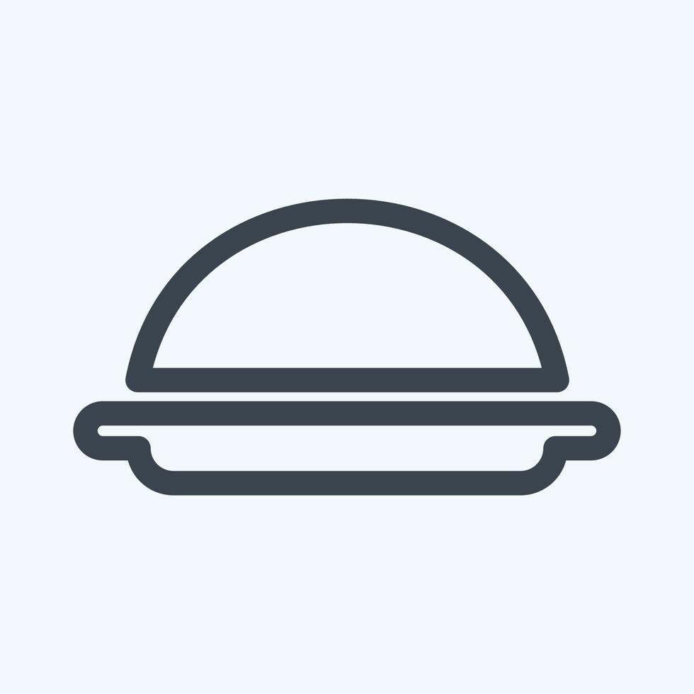 Icon Serving Food - Line Style - Simple illustration, Editable stroke. vector