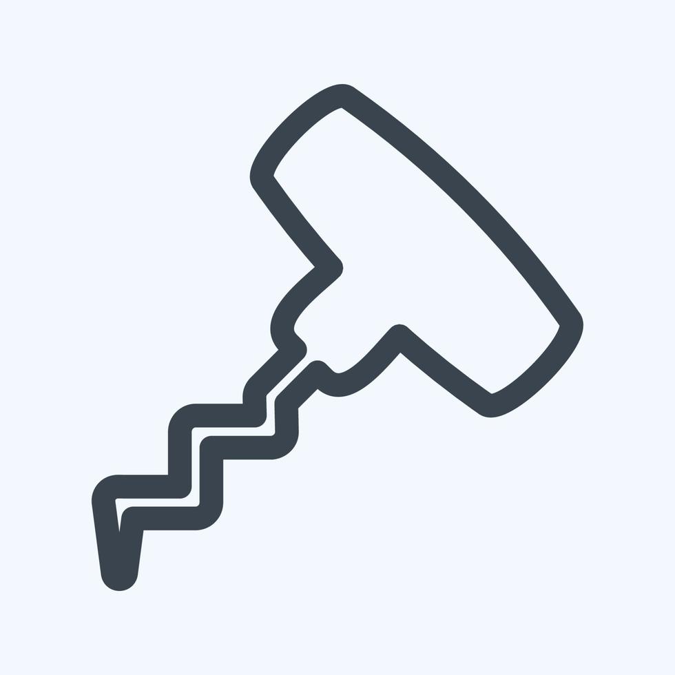 Icon Wine Opener - Line Style - Simple illustration, Editable stroke. vector