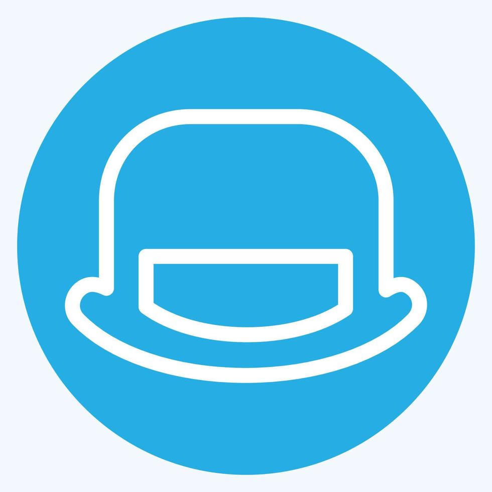 icono de sombrero de copa - estilo de ojos azules, ilustración simple, trazo editable vector